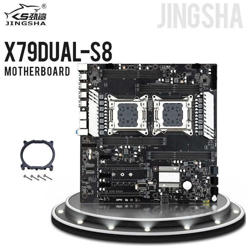 JINGSHA X79 Dual S8 материнская плата Cpu Xeon LGA 2011 E5 V2 V1 WS Workstation Gigabit LAN 8 * DDR3 до 256
