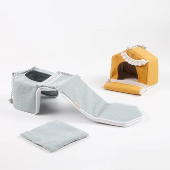 

Pet Hamster Bed Hanging Cage Nest Ferret Rat Squirrel Hammock House Sleeping Mat GXMA
