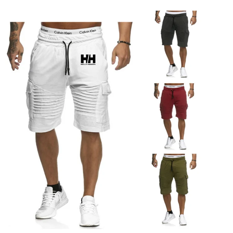 

Spring-summer sports shorts slacks with striped pockets slim slim five-minute training pants