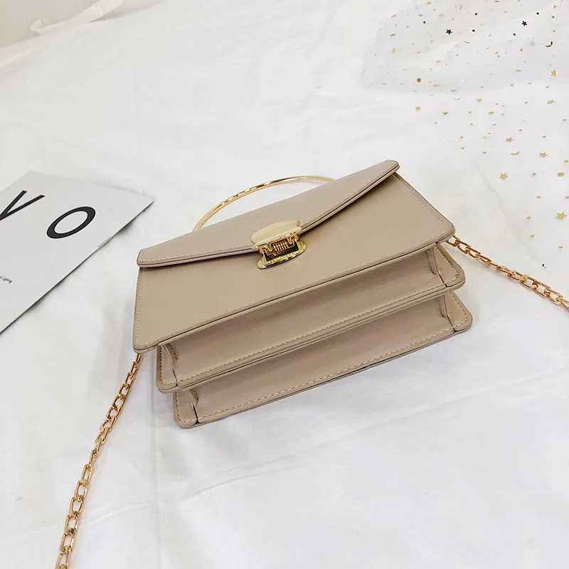 

Bagmini Summer Square Sling Bag 2019 New Style Small Solid Color Bag Square Chain Shoulder Mini Bag