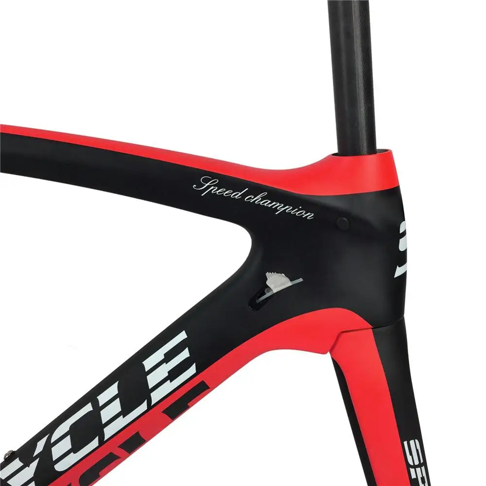 Cheap Spcycle 700C Cycling Road Carbon Bicycle Frames,China Factory OEM Full carbon Fiber Road Bike Frame+Fork+Seatpost+Headset 4