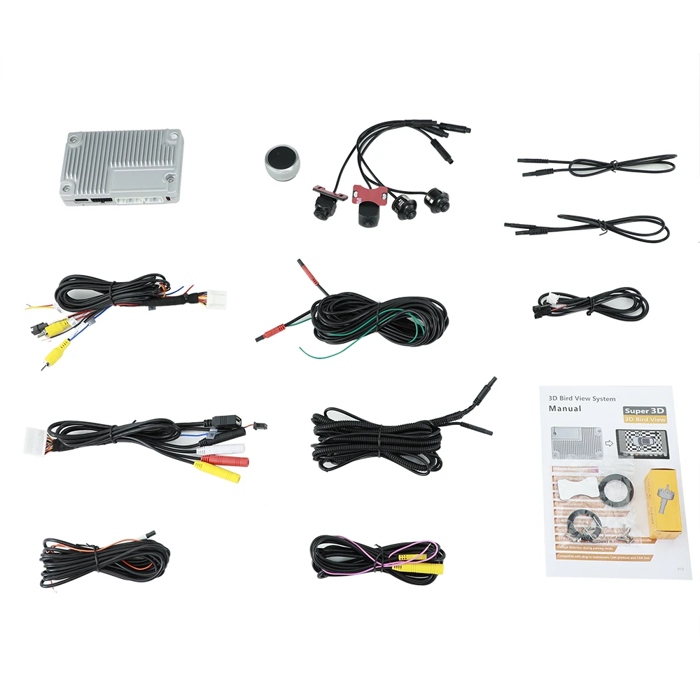 Korean Japanes English 360&deg; 3D Car Multi-angle Camera Super Panoramic DVR SVM Bird Eye Surround View Parking System AHD HDMI VGA