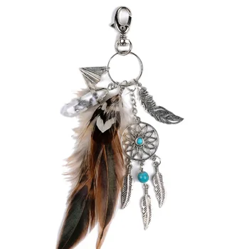 

Dream Catcher Keychain Peacock Feather Car Key Ring Women Girl Jewelry Gift Car Bags Decoration Women Day Gifts