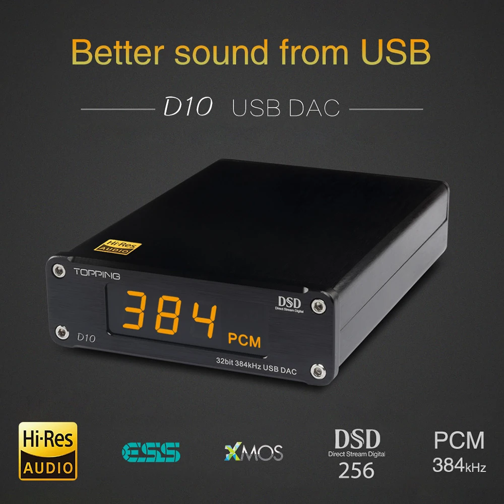 Топпинг D10 цифровой USB DAC аудио усилитель HiFi DAC Amp XMOS XU208 ES9018KAM OPA2134 DSD DAC усилитель аудио декодер