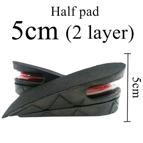 3-9 см, невидимая стелька для увеличения роста, подушка для увеличения высоты, регулируемый крой обуви, вставка на пятке, более высокая поддержка, впитывающая подкладка для ног - Цвет: Half pad height 5cm