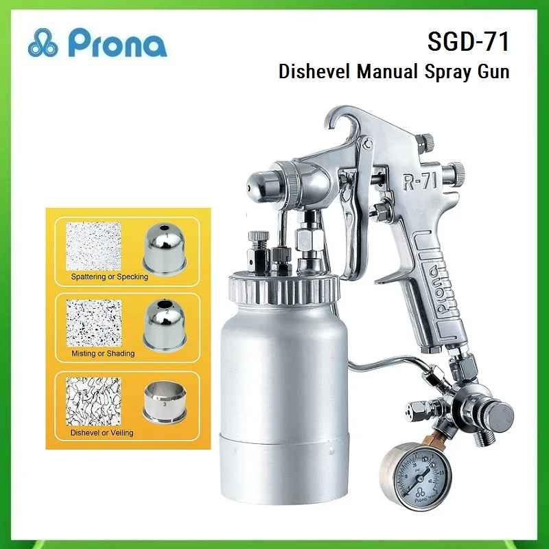 Prona SGD71 Professional Dishevel Spray Gun Muticolor Painting Pistol