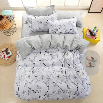 

Thumbedding King Size Bedding Set Floral Elegant Simple Soft Duvet Cover Grey Queen Full Twin Single Unique Design Bed Set