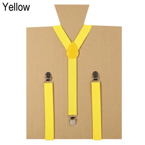 Yellow Эластичные подтяжки в форме Y для мужчин и женщин унисекс, регулируемые подтяжки - Color: Yellow