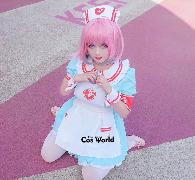 THE IDOLM@ STER/платье Золушки для девочек Yumemi Riamu, фартук горничной, униформа медсестры, наряд, аниме, костюмы для костюмированной вечеринки