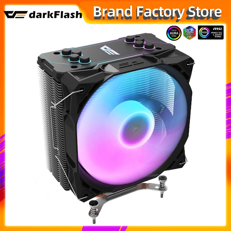 Кулер для процессора Darkflash S11 бесшумный кулер центрального с 4 теплотрубками PWM