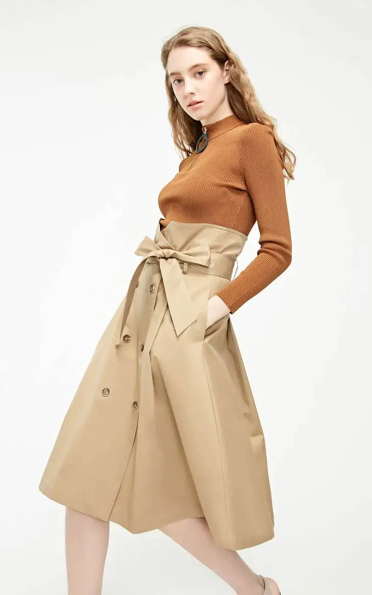 Vero Moda женский уличный стиль двубортная юбка с высокой посадкой | 319116554