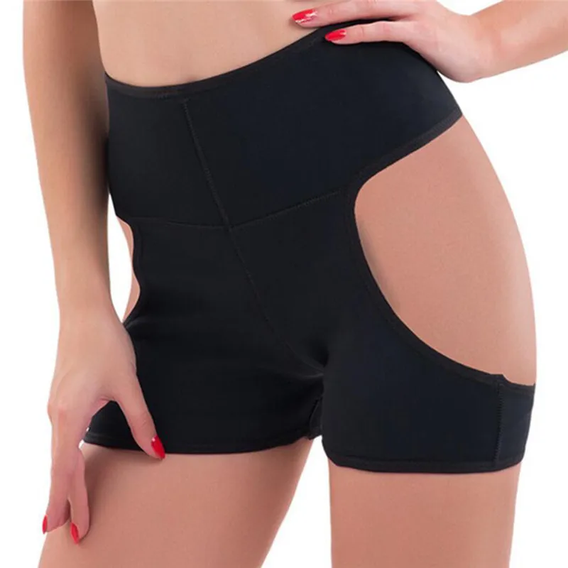 black Высокое качество пикантные Для женщин Body Shaper Женский Управление тонкие сексуальные трусики нижнее бельё для девочек выдалбливают ягодицы Корректирующее белье Трусики нижнее бельё для девочек - Цвет: black