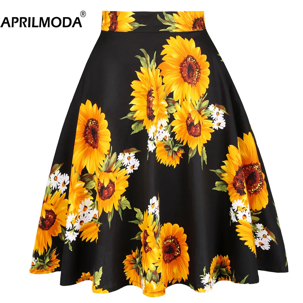 Sunflower Autumn Pleated Skirts 2021 Womans Saias Midi Faldas 50s 1950s ...