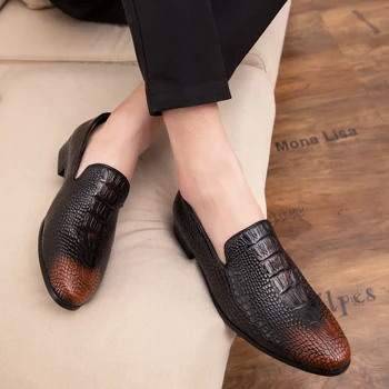 

Men Loafers Shoes fashion slip on leather Loafers Casual Drivin Shoes Men Dress Shoes breathable Men's flats moccasins Shoes