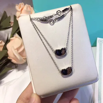 

silver color high-end designer jewelry pea silver necklace for women