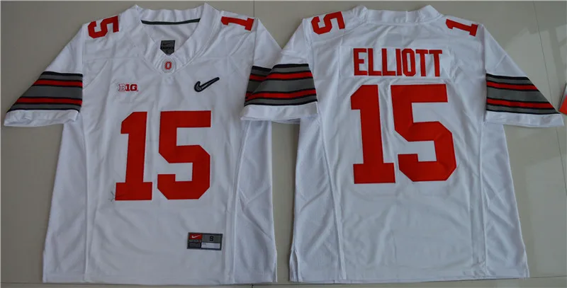 Для Мужчин's Ohio State Buckeyes Иезекииль Эллиот 15 Бриллиантовый квест Колледж Майки - Цвет: 1