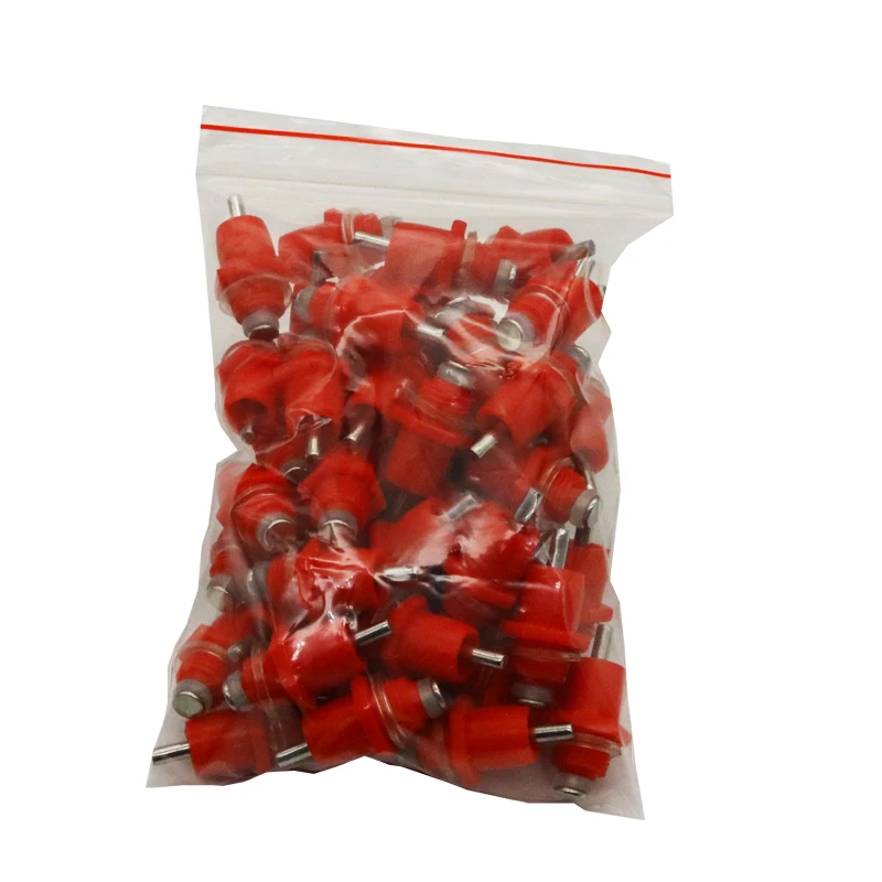 Poultry Drinking Cups Poultry Water Dispenser Poultry Waterer 10Pcs Poultry Chicken Nipple Drinker Drinking Fountain Red Spring Type Mouth Water Poultry Farming Feeding Equipment