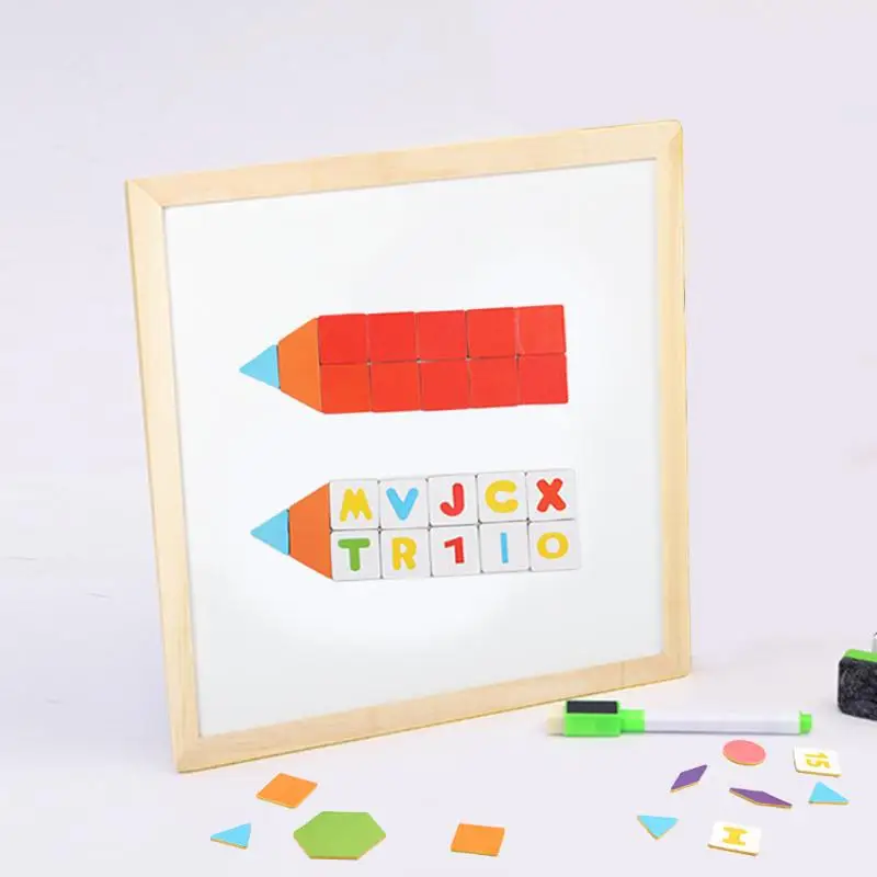 Креативные Магнитные Головоломки из 244 штук, деревянные наборы Tangram для развития детей, деревянные головоломки Tangram, развивающие игрушки для детей