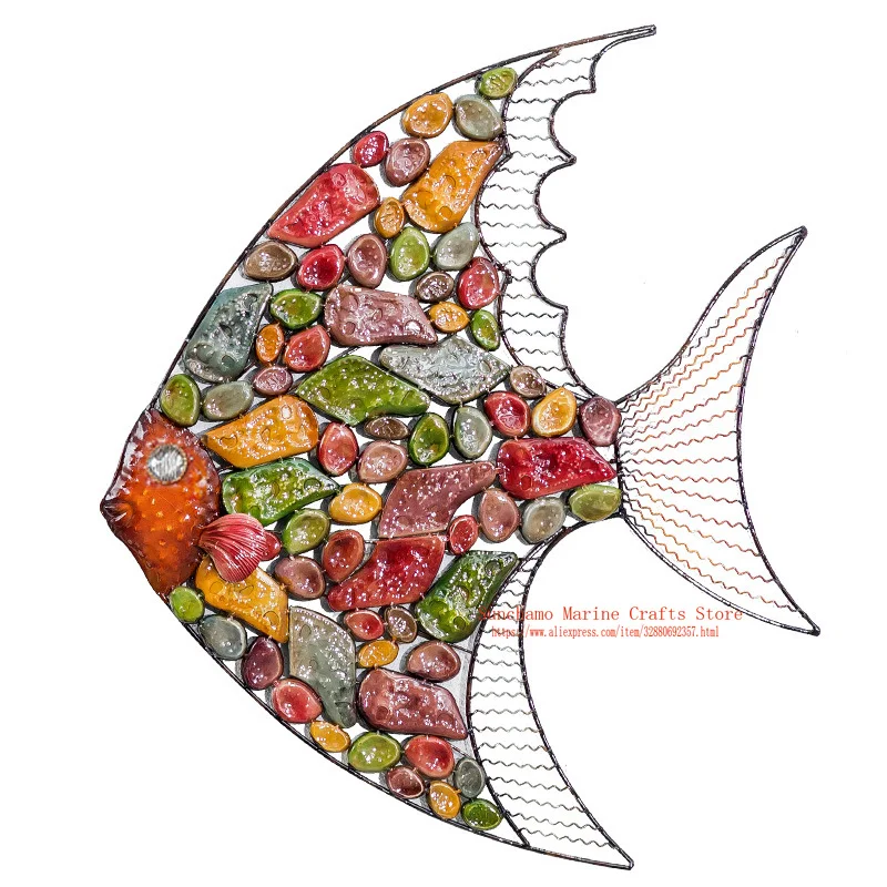 Креативная 3D цветная картина железная рыба настенное украшение для гостиной