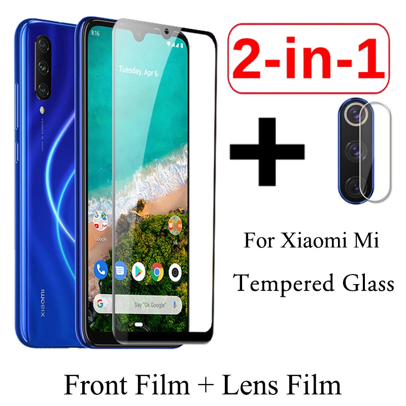 2 in 1 Tempered Glass for Xiaomi Mi A3 Screen Protector Protective Glass for Mi A3 Glas Camera Lens Film xiomi MiA3 xiaomiA3