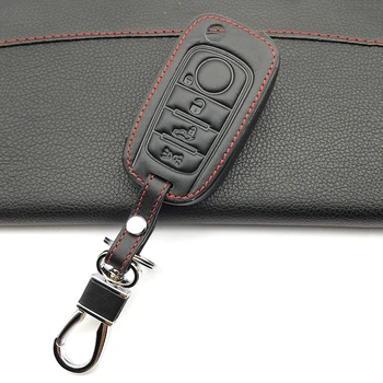 

Top layer leather Genuine Leather car key cover for FIAT Toro 500X nuovo grazie remote control keyless 4 buttons accessories