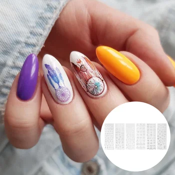 

6pcs Nail Art Tools Flowers and Leaves Templates Stamping Plates Stencils