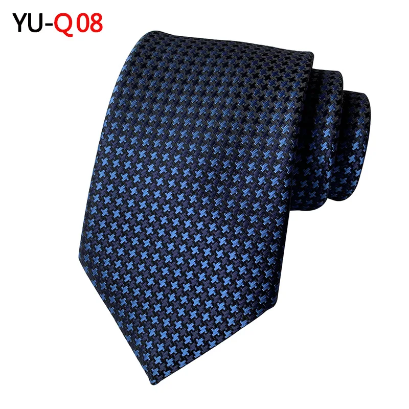 Necktie Элегантный Мужской Жаккардовый клетчатый полосатый Свадебный Праздничный узкий галстук на шею 8 см костюм тонкий Шелковый формальный деловой подарок галстук - Цвет: Necktie