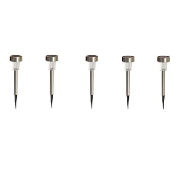

5 Pcs Stainless Steel Solar Lawn Lights, LED Garden Lights, Garden Decorative Lights, Waterproof Street Landscape Lights