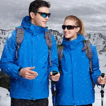 Лыжный Спорт куртки 2 в 1 Для мужчин Для женщин куртки для сноубординга ветроустойчивый Влагоустойчивый термический флисовые куртки для лыжников походная куртка для активного отдыха