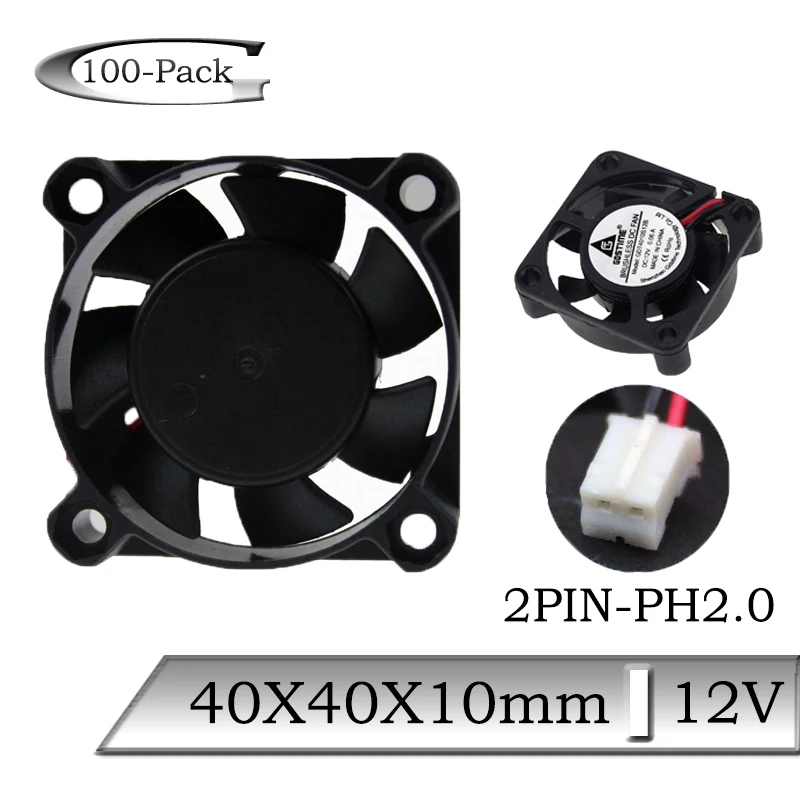 Ventilador de Refrigeração Pces Gdstime v 2pin 4010 40mm 4cm 40x40x10mm 7 Lâminas Computador Axial 100 dc 12