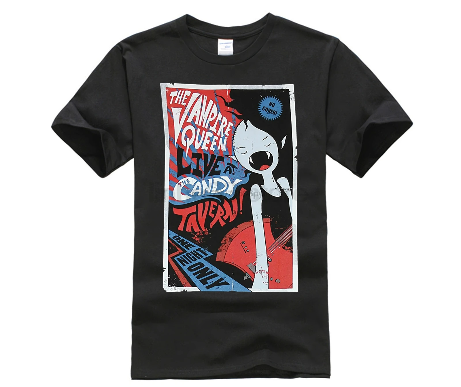 Short Sleeve Funny Design Adventure Time Mens T Shirt Marceline Vampire Queen Live At Candy Tavern |