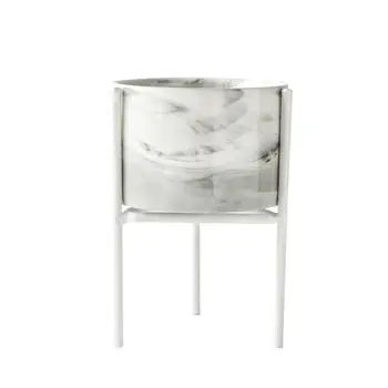 

Classic Art Iron Display Rack With Ceramic Vase Landscape Shelf Flower Plant Pot Stand Anti-rust Holder Display Home Decoration