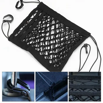 

2019 newest Design 3-Layer Car Mesh Organizer Seat Back Net Bag Barrier of Backseat Pet Kids Cargo Tissue Purse Holder Driver
