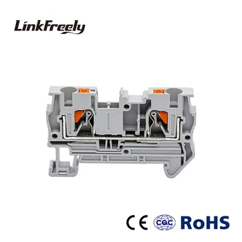 

PT-4 10pcs Plug-in Type Spring Electrical Wire Terminal Block Connector Din Rail Contact Terminantor for Wring Connection