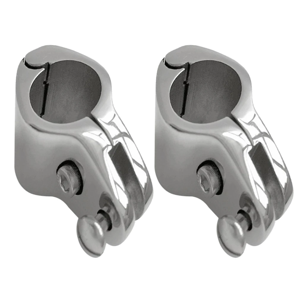 2pcs Boat Canopy Fitting Tube Knuckle Clamps for 25MM OD Tube Hinged Boat Parts Deck Cabin Hardware