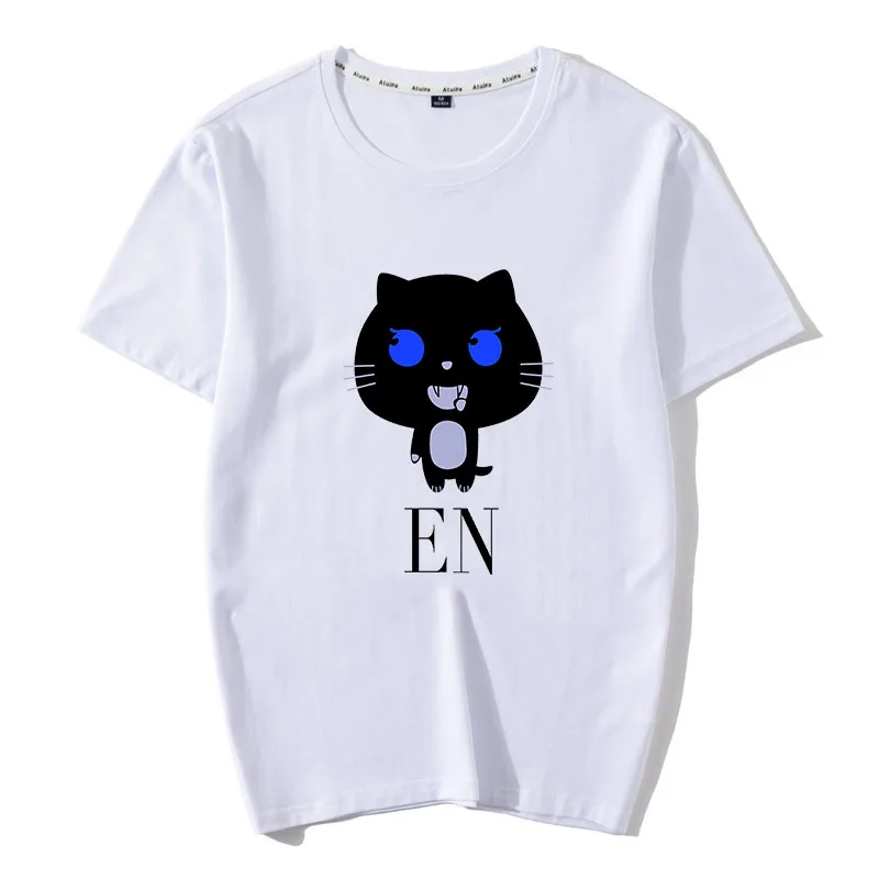 

2019 New Men Little Monster Cat T-Shirt 100% Cotton Fashion Street wear Men's Novelty Short Sleeve Gothic Men Kawaii Tops