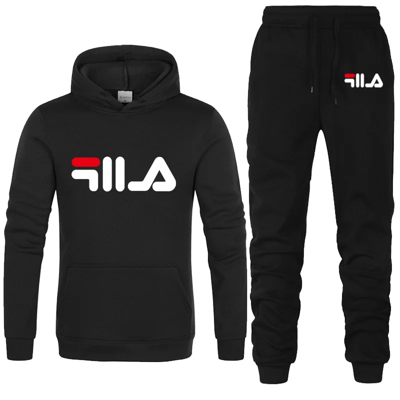 

New Men sets Two-piece set hoodie+pants Fleece Autumn Winter Cotton Tracksuit men Printed Sweatshirt sets Men/Women tracksuit