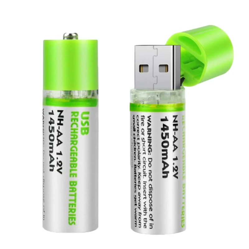 Высокое качество USB AA батарея 1,2 V 1450 mAh Ni-MH перезаряжаемый аккумулятор светодиодный индикатор зарядки светильник в розничной упаковке