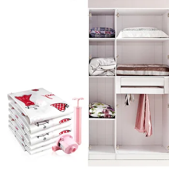 

6PCS Vacuum Quilts Storage Bags Clothes Foldable Bag Space Saver Anti Pest Organizer Room Case Pouch Container Organizer - Size