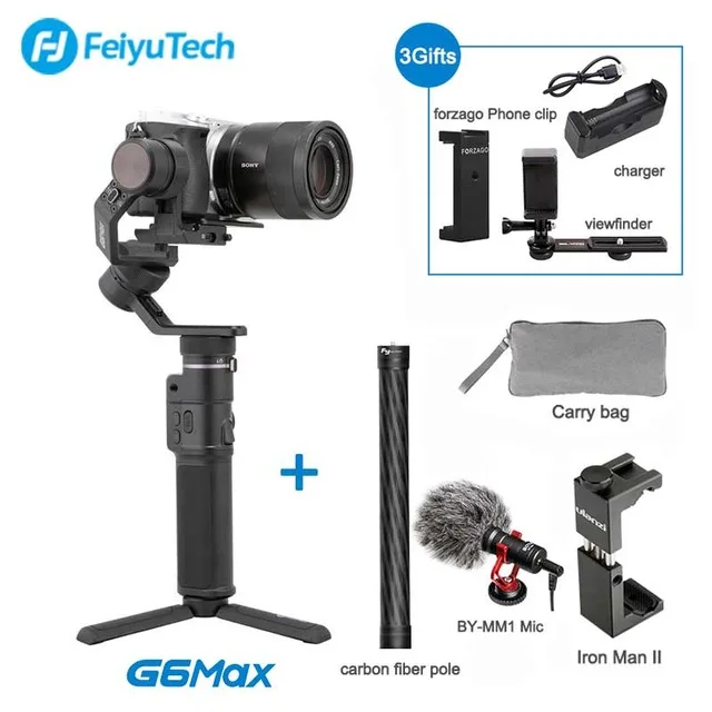 Feiyu tech G6 MAX 3 осевой бесщеточный шарнирный замок для микро один Canon экшн Камера