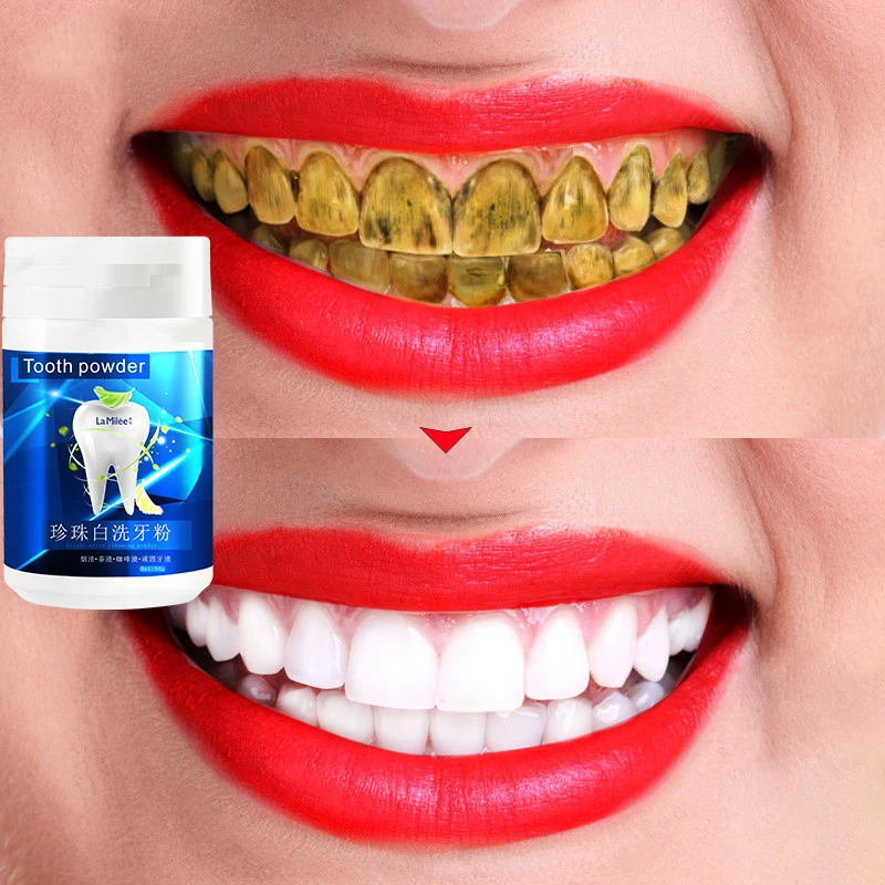 

Teeth Whitening Powder Cleansing Quick Stain Removing Oral Care Physical Whitener 50g toothpaste Oral Hygiene Improve halitosis