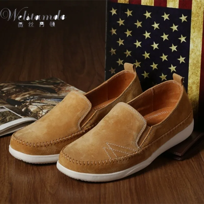 

2019 Spring and Autumn Genuine Leather Men's Doudou Shoes Sports Casual Flat Peas Shoes Zapatos De Hombre High Quality Mens