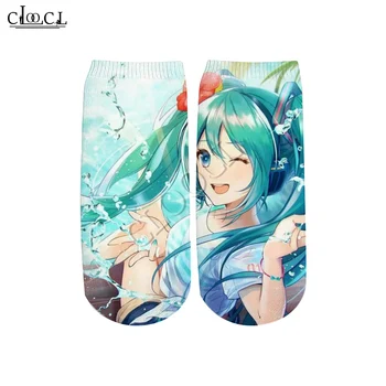 

CLOOCL Drop Shipping 2020 New 3D Printed Anime Hatsune Miku Cute Cotton Short for Men Women Harajuku Korean Socks