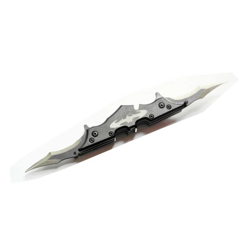 Прямая поставка 440C складной нож из нержавеющей стали Мини Открытый нож для выживания алюминиевая ручка Походный нож летучая мышь двойное лезвие ручной инструмент - Цвет: Black