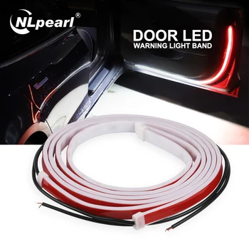 

NLpearl 1 Pair 120mm Car Door Opening Warning Light Strobe Flash Anti Rear-end Collision LED Strip Light for Car Decorative Lamp