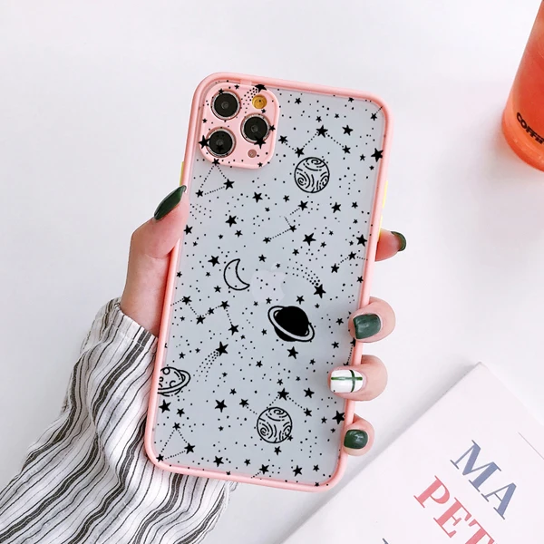 Cartoon Planet Stars Shockproof Cute Phone Case – Stylish Back Cover Coque