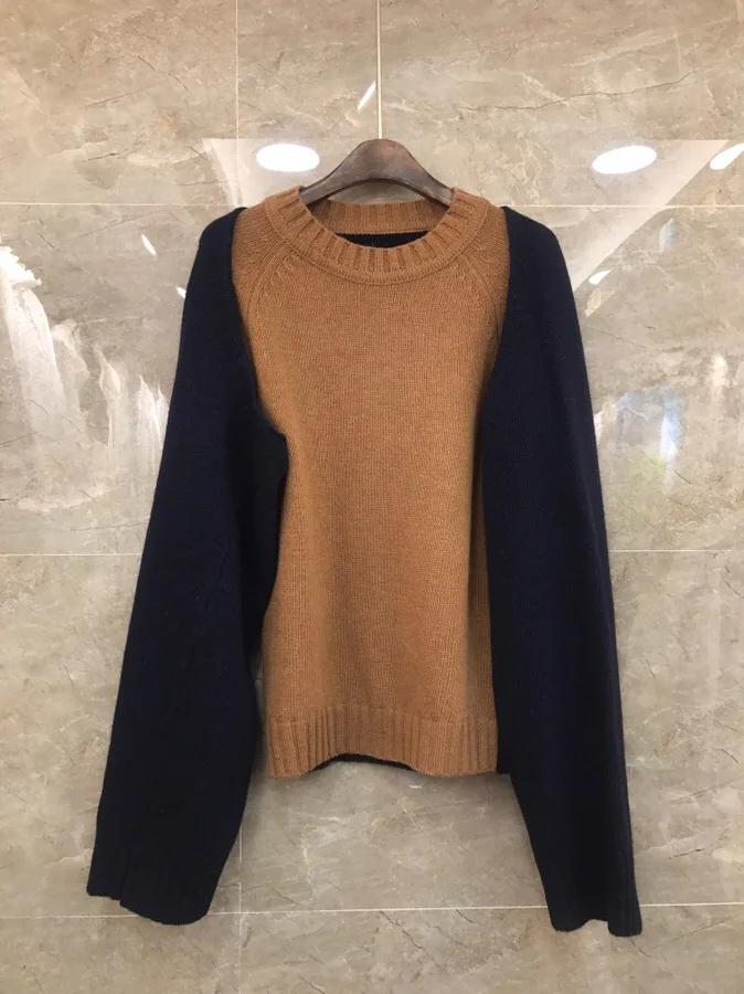 

2019 Autumn & Winter New Arrival Fashion Casual Color-matching Long Sleeve Women Wool Sweater Free Shipping Worldwide