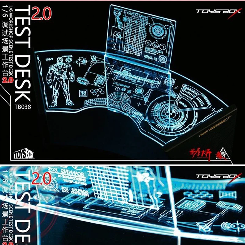 Игрушечная коробка 1/6 Железный человек мастерская сцена тест стол 2,0 DIY аксессуар реквизит F 12 "научная фантастика фигурка