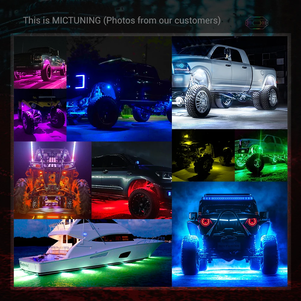Светодиодный светильник MICTUNING C1 4 Pods RGBW дистанционное многоцветное неоновое