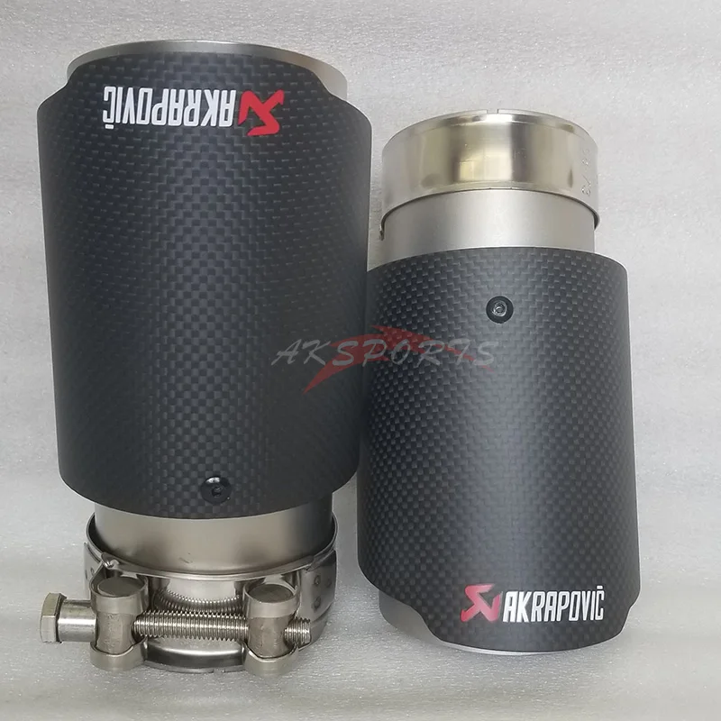 1 шт. Akrapovic автомобильный выхлопной матовый карбоновый Пескоструйный глушитель выхлопной трубы Универсальный прямой фланец из нержавеющей стали для Bmw